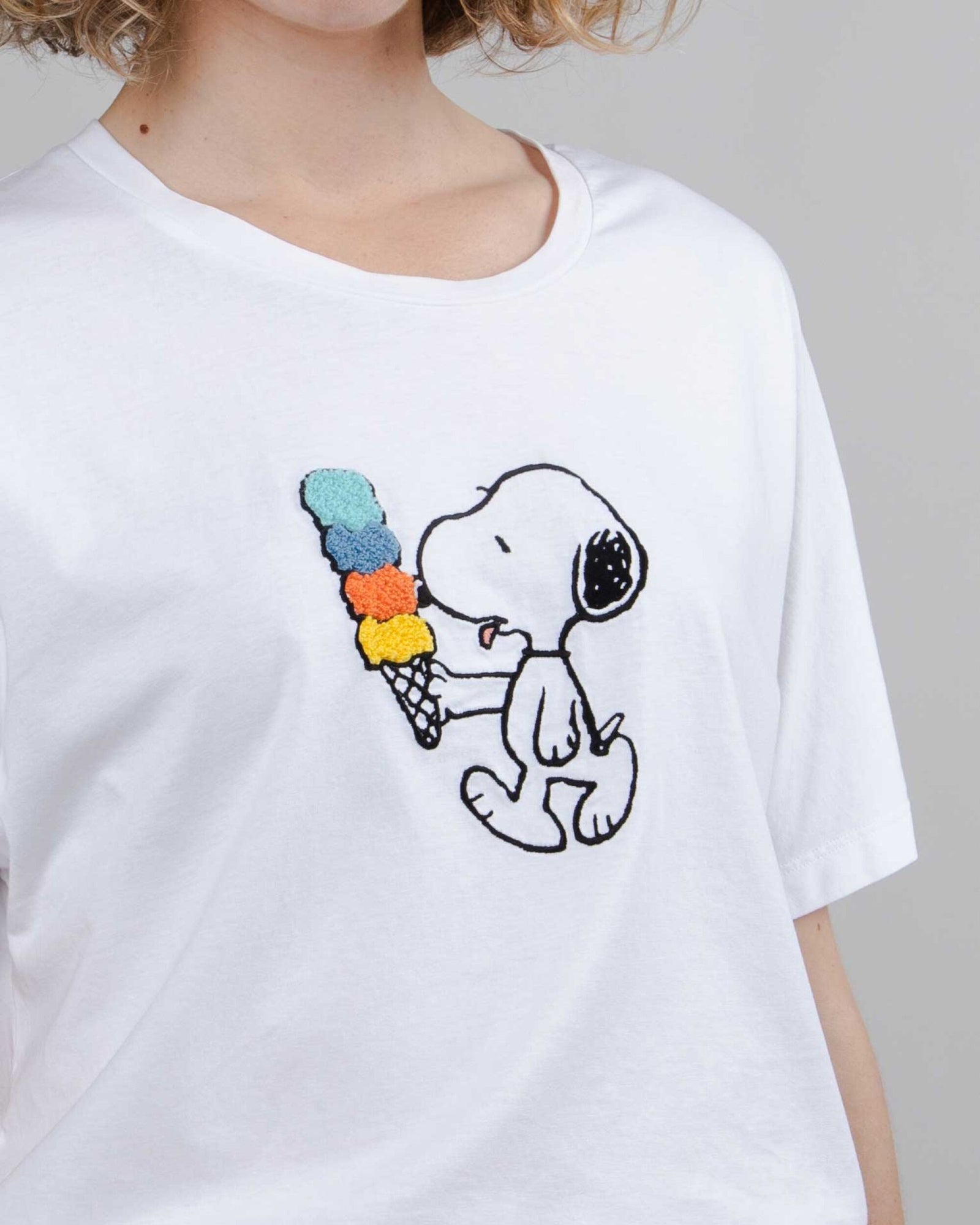 Peanuts Icecream Oversize Tee White