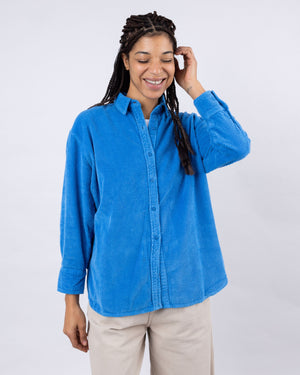 Corduroy Oversize Blouse Blue