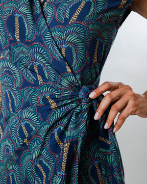 Borneo Kimono Dress Navy