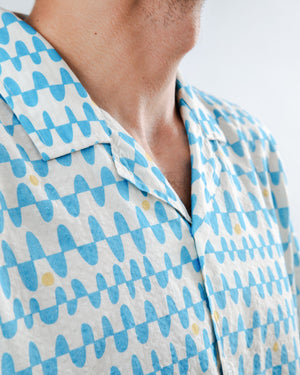 Sunset Aloha Shirt Blue