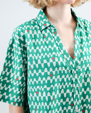 Sunset Cropped Blouse Green