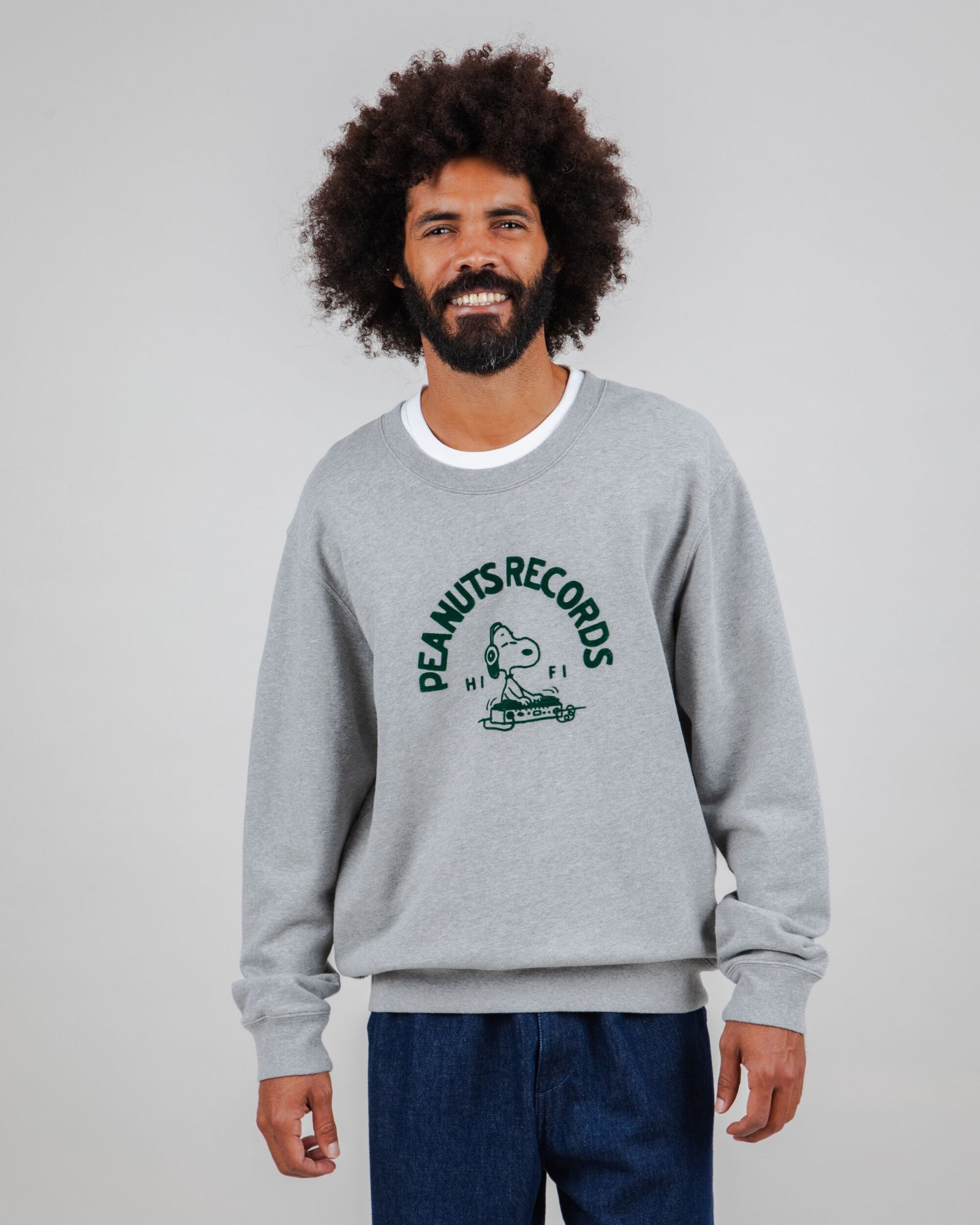 Peanuts Records Sweatshirt Grey