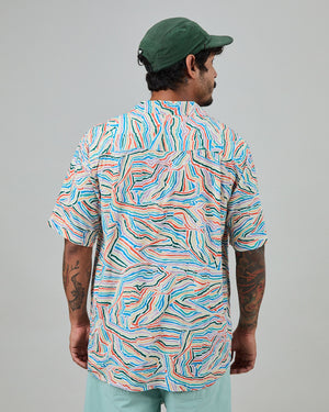 Messy Stripes Aloha Shirt Multicolor