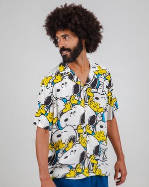 Peanuts Freehugs Aloha Shirt White