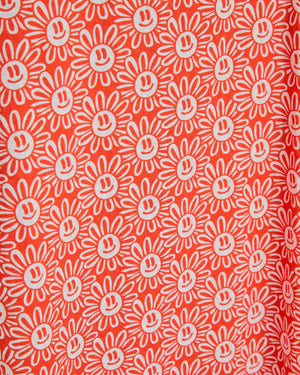 Asis Percales Daisy Strappy Straight Dress Red