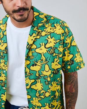 Peanuts Woodstock Aloha Shirts Green