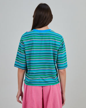 Stripes Boxy Tee Blue