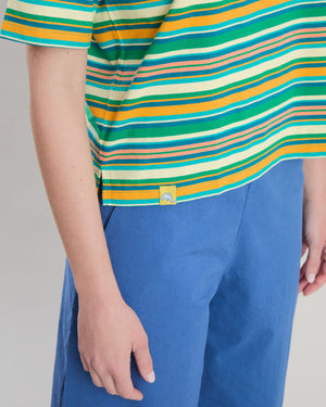 Stripes Boxy Tee Green