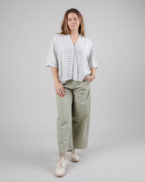 Mix Oversize Cropped Blouse Kale
