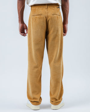 Corduroy Pleated Chino Pants Camel