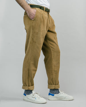 Corduroy Pleated Chino Pants Camel