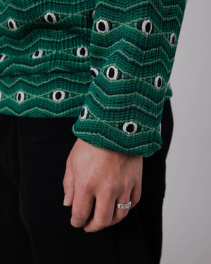 Eyes Jacquard Sweatshirt Green