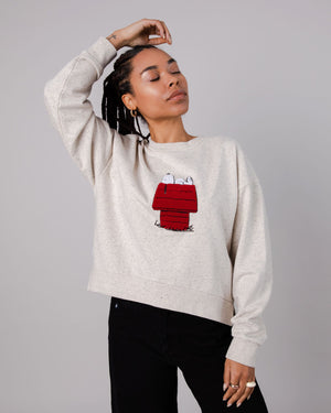 Peanuts Snoopy Doghouse Sweatshirt Cream