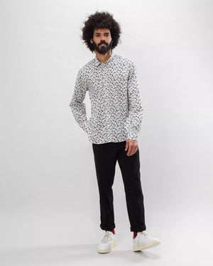 Peanuts B&W Cotton Shirt Ecru