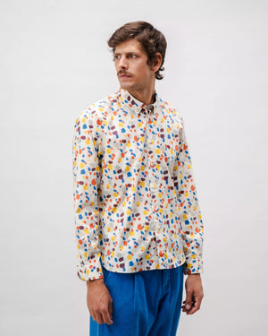 Geo Cotton Shirt Ecru