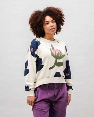 Bloom Rounded Cotton Sweatshirt Ecru