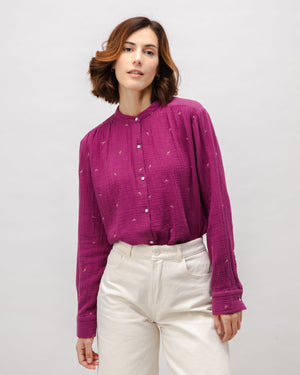 Dusk Boho Cotton Blouse Grape