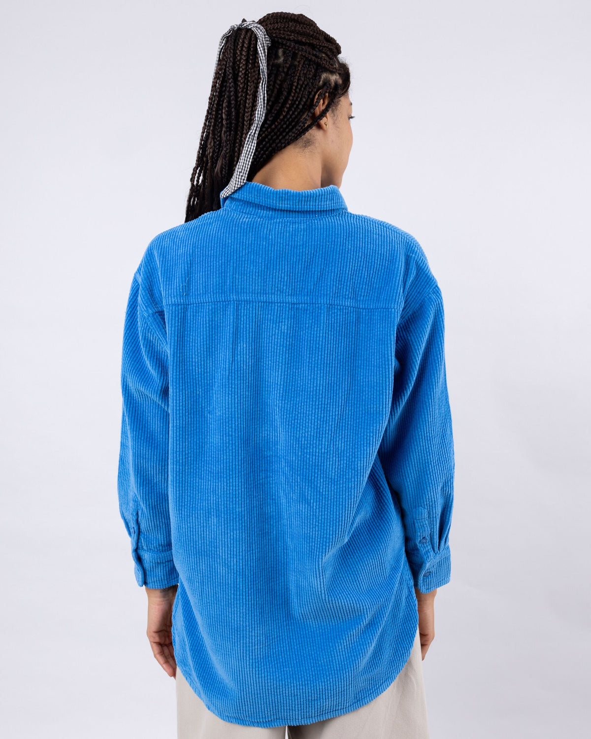 Corduroy Oversize Blouse Blue