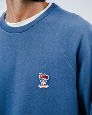 Where's Wally Patch Sweatshirt Blue