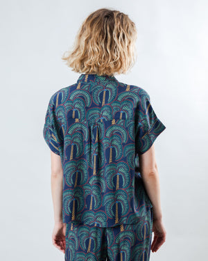 Borneo Batwing Blouse Navy