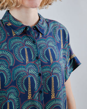 Borneo Batwing Blouse Navy