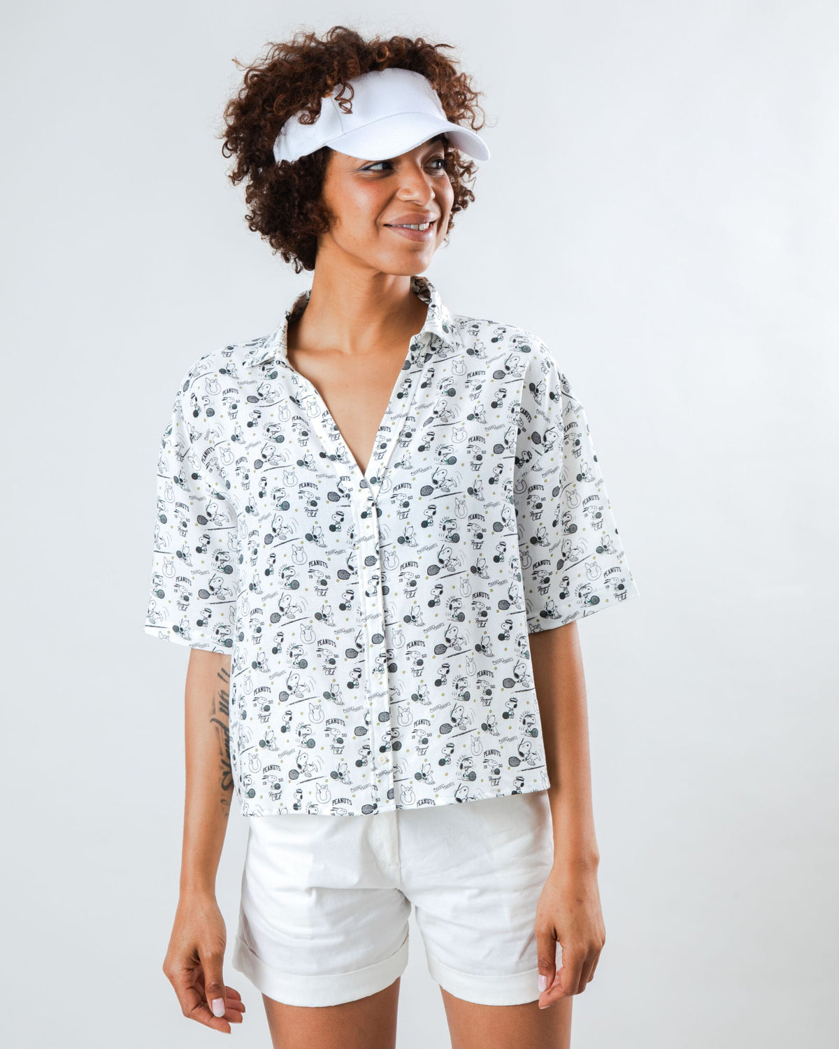 Peanuts Racquet Club Tennis Cropped Blouse