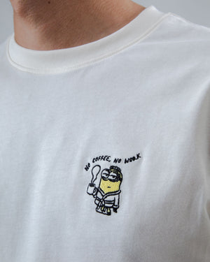 Minions No coffee no work Tshirt Ecru