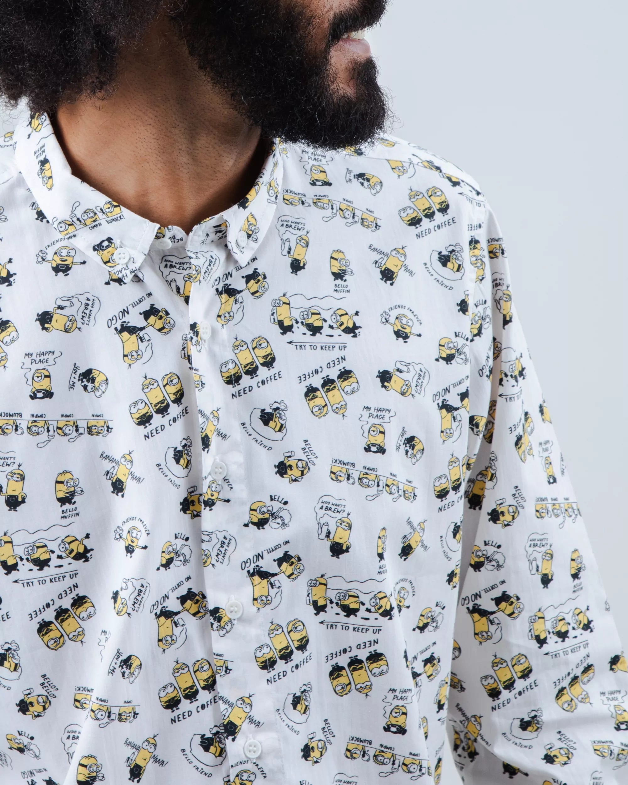 Minions Coffee Long Sleeve Shirt Ecru