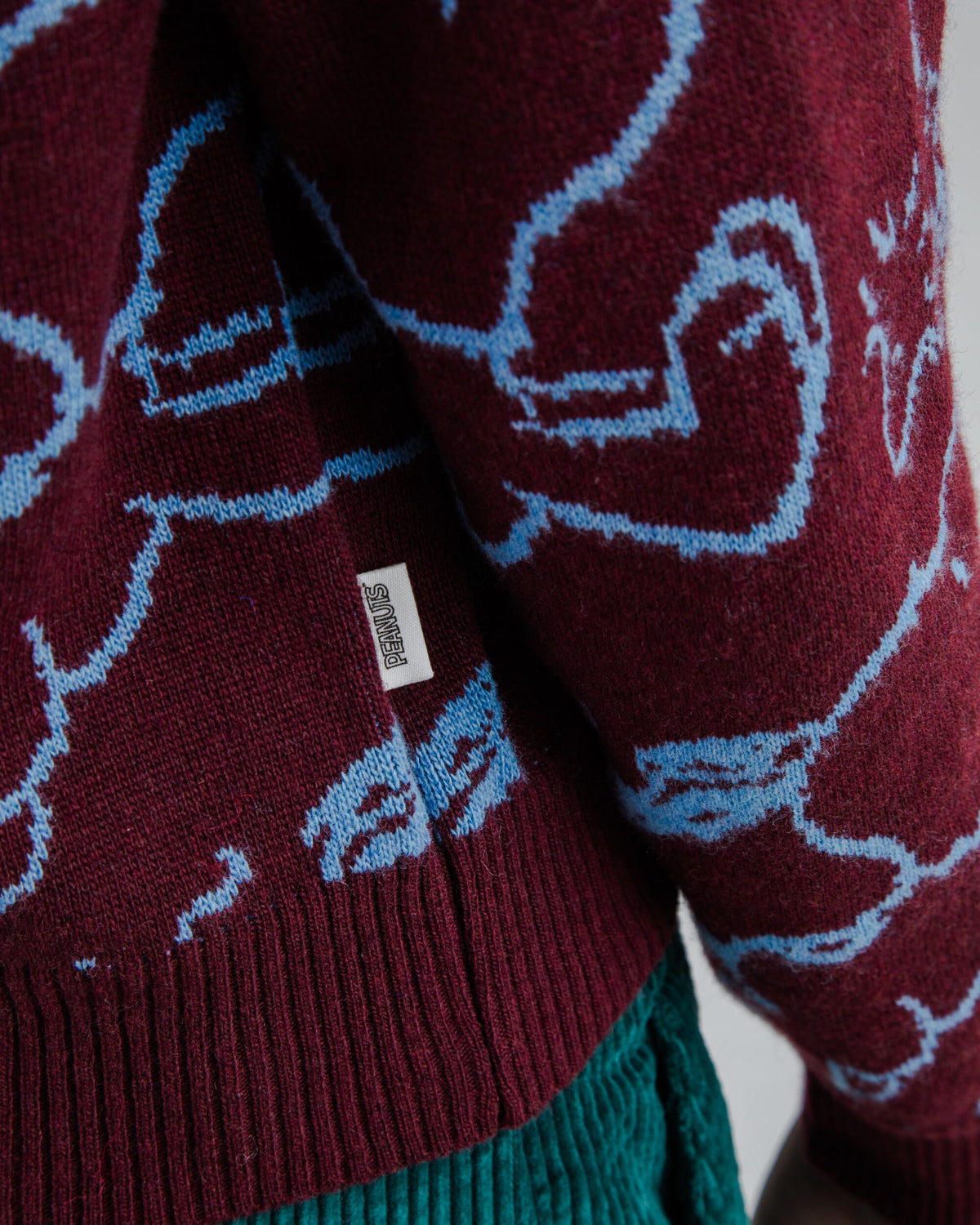 Peanuts Cropped Sweater Jacquard Chocolate