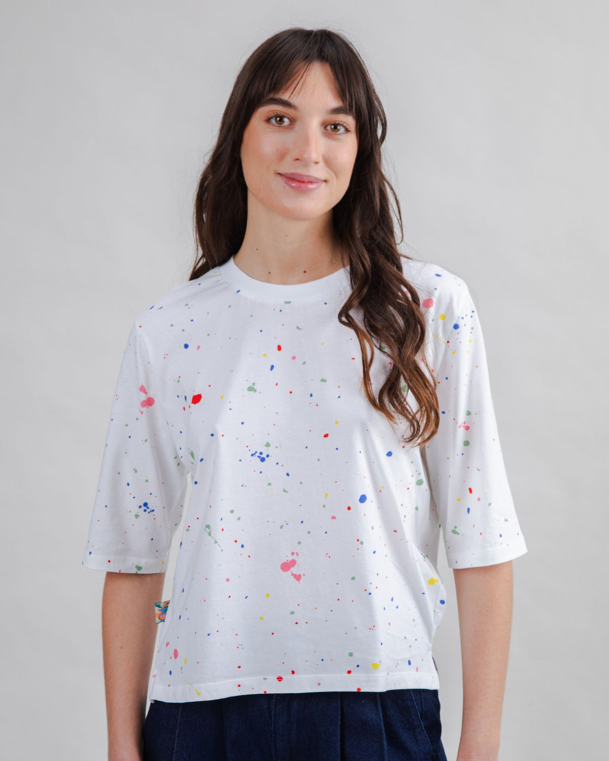 Splash Paint Squared Tee White