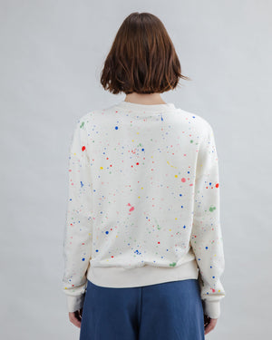 Splash Paint Rounded Sweatshirt Ecru