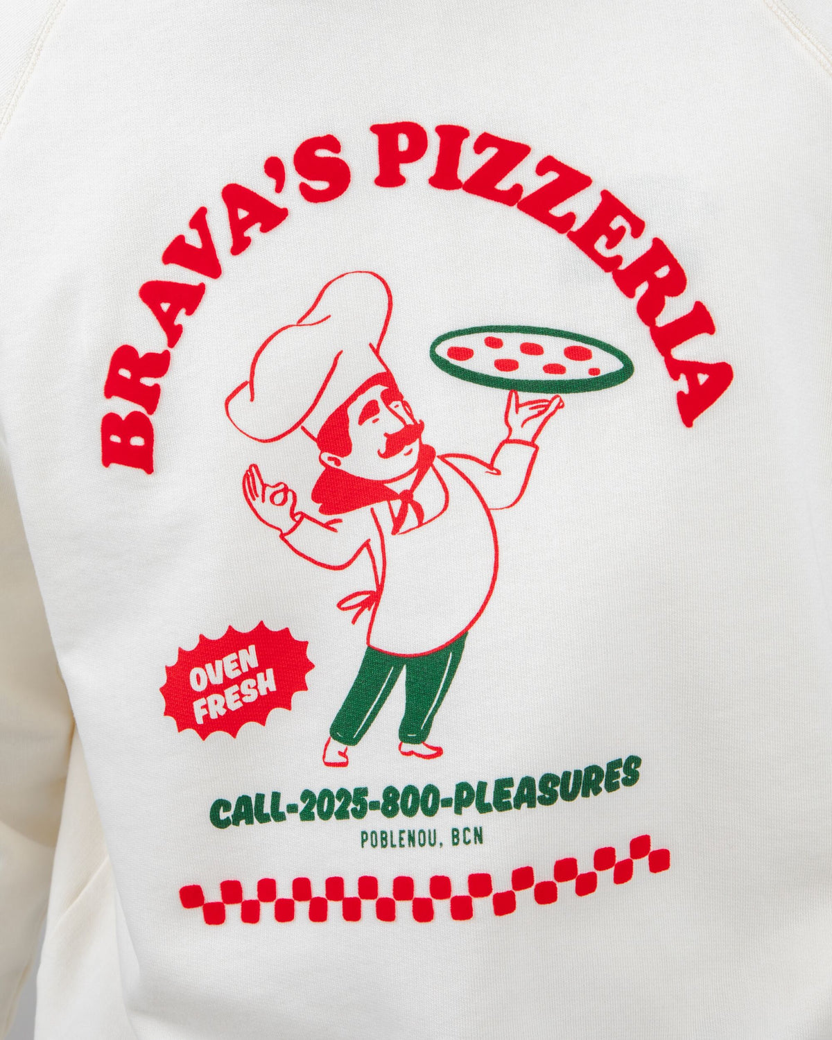 Hot & Brava Pizza Sweatshirt White