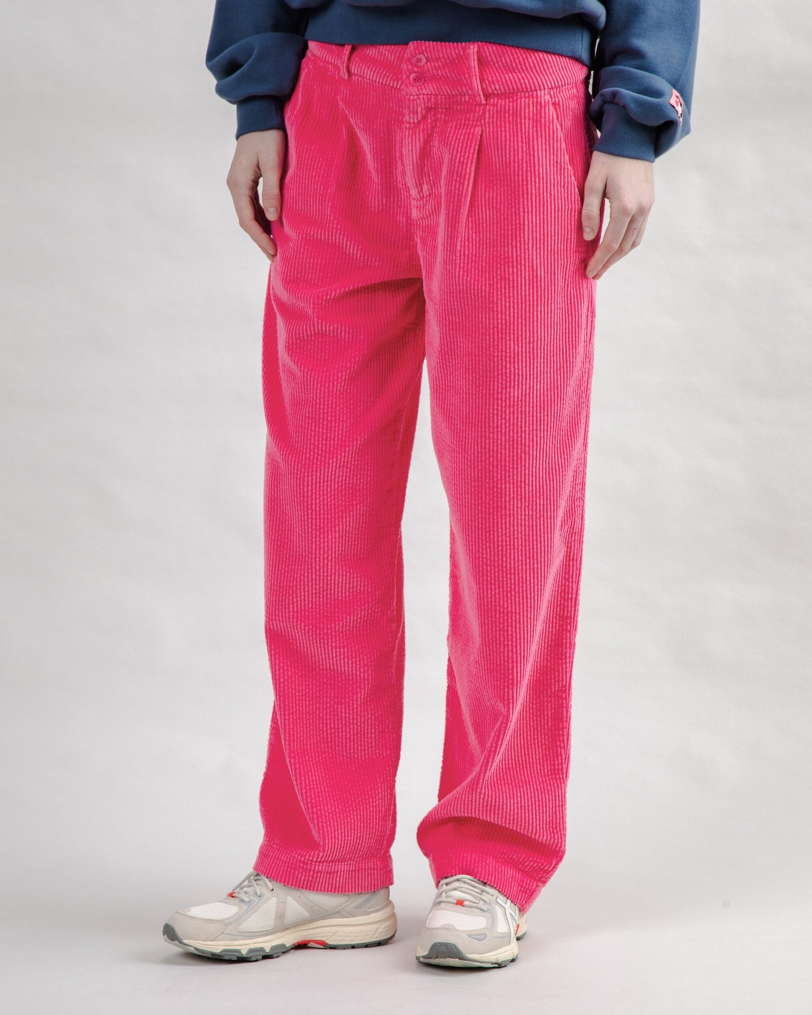Corduroy Pleated Pants Pink