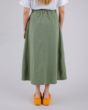 Checks Midi Skirt Olive