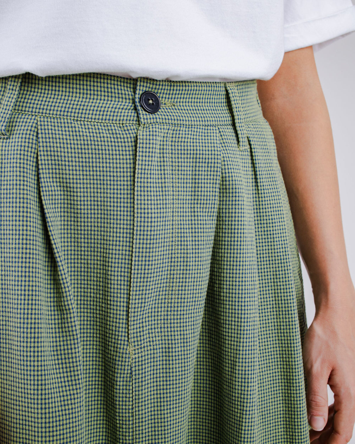 Checks Midi Skirt Olive