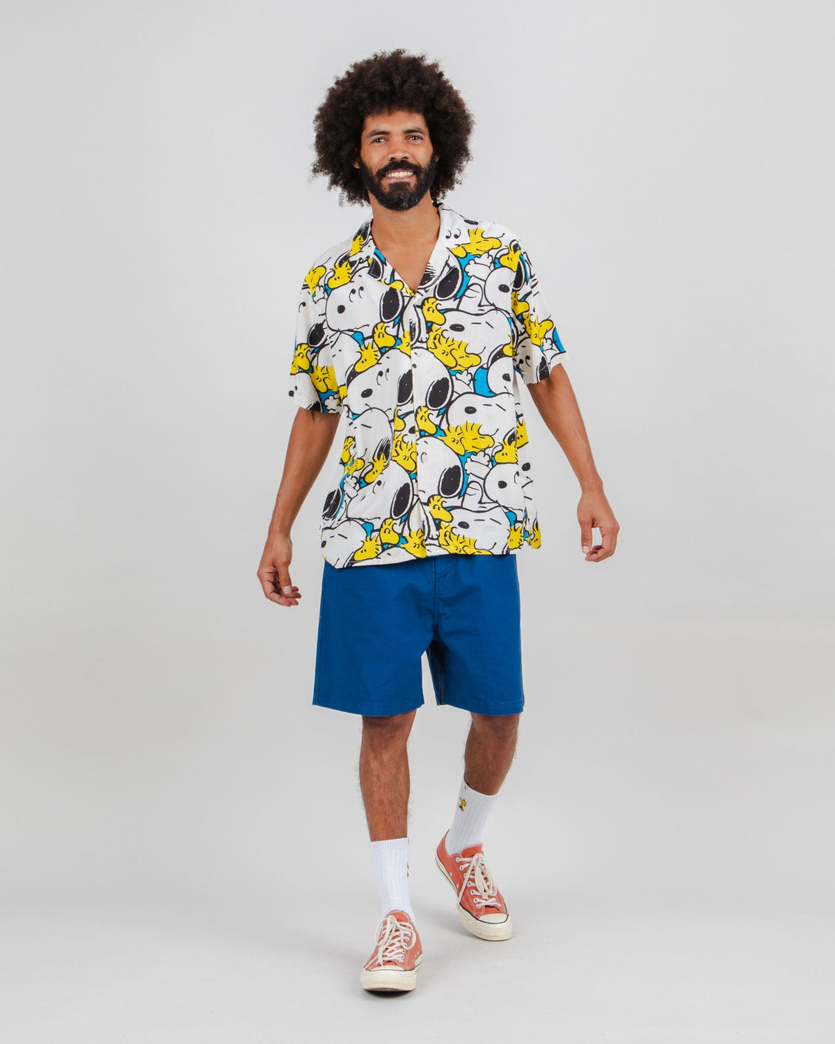 Peanuts Freehugs Aloha Shirt White