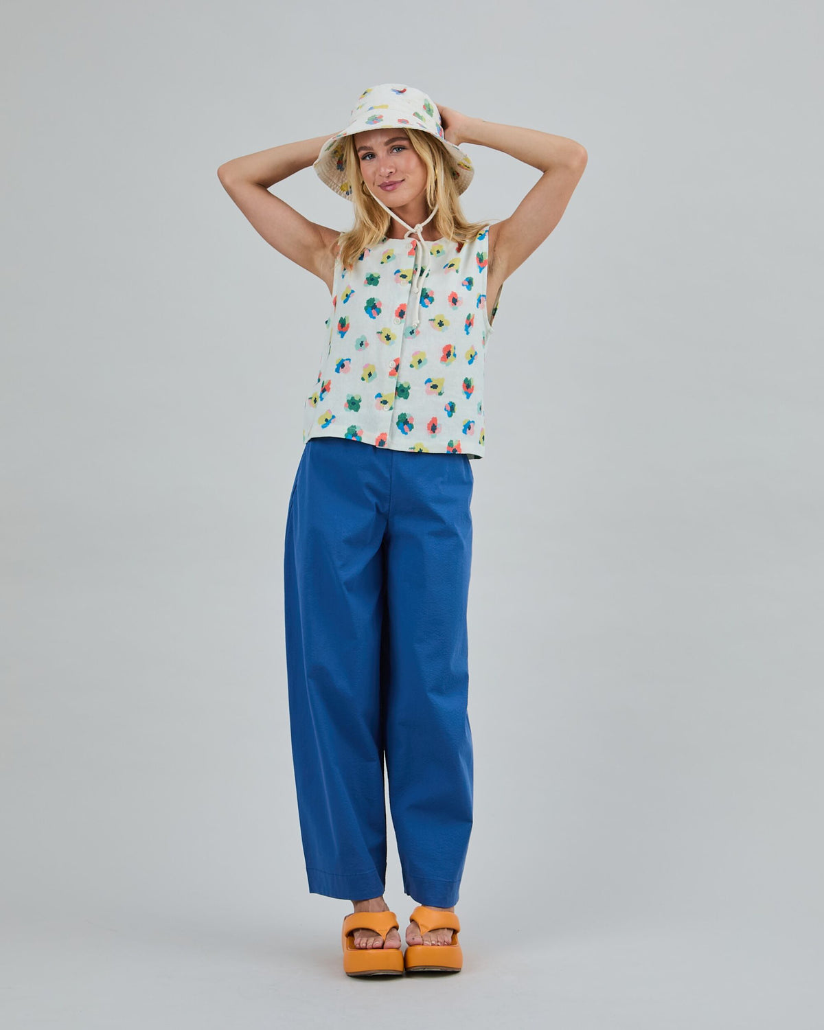 Mini Flower Button Up Blouse Ecru