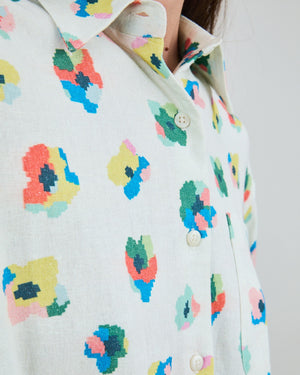 Mini Flower Boxy Blouse Ecru