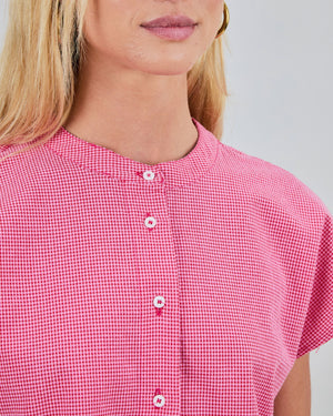 Checks Sleeveless Blouse Pink