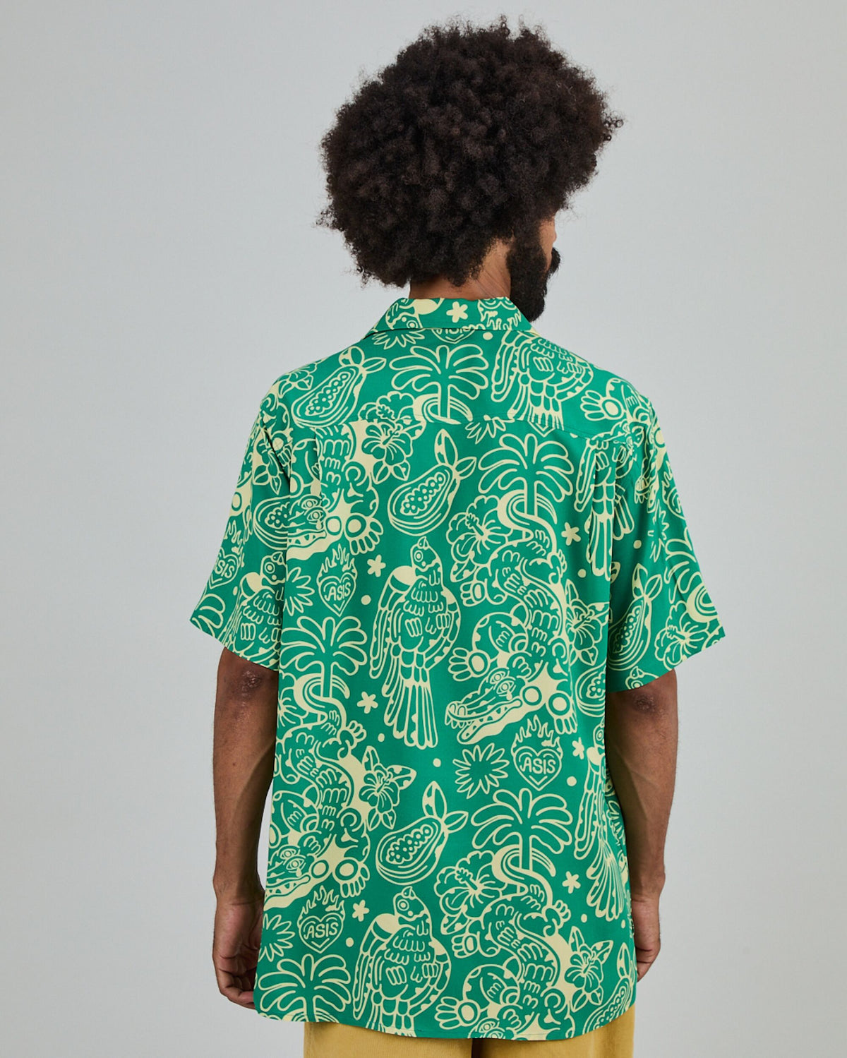Asis Percales Crocodylus Aloha Shirt Green