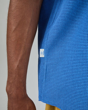 Asis Percales Daisy Checks Boxy Shirt Blue