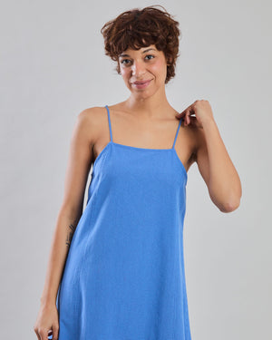 Checks Strappy Straight Dress Blue