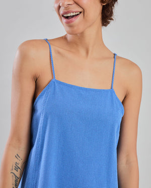 Checks Strappy Straight Dress Blue