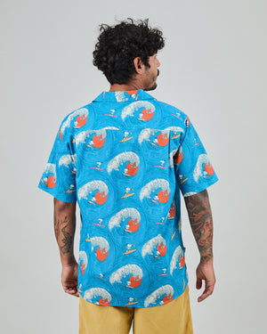 Peanuts Surf Aloha Shirt Blue