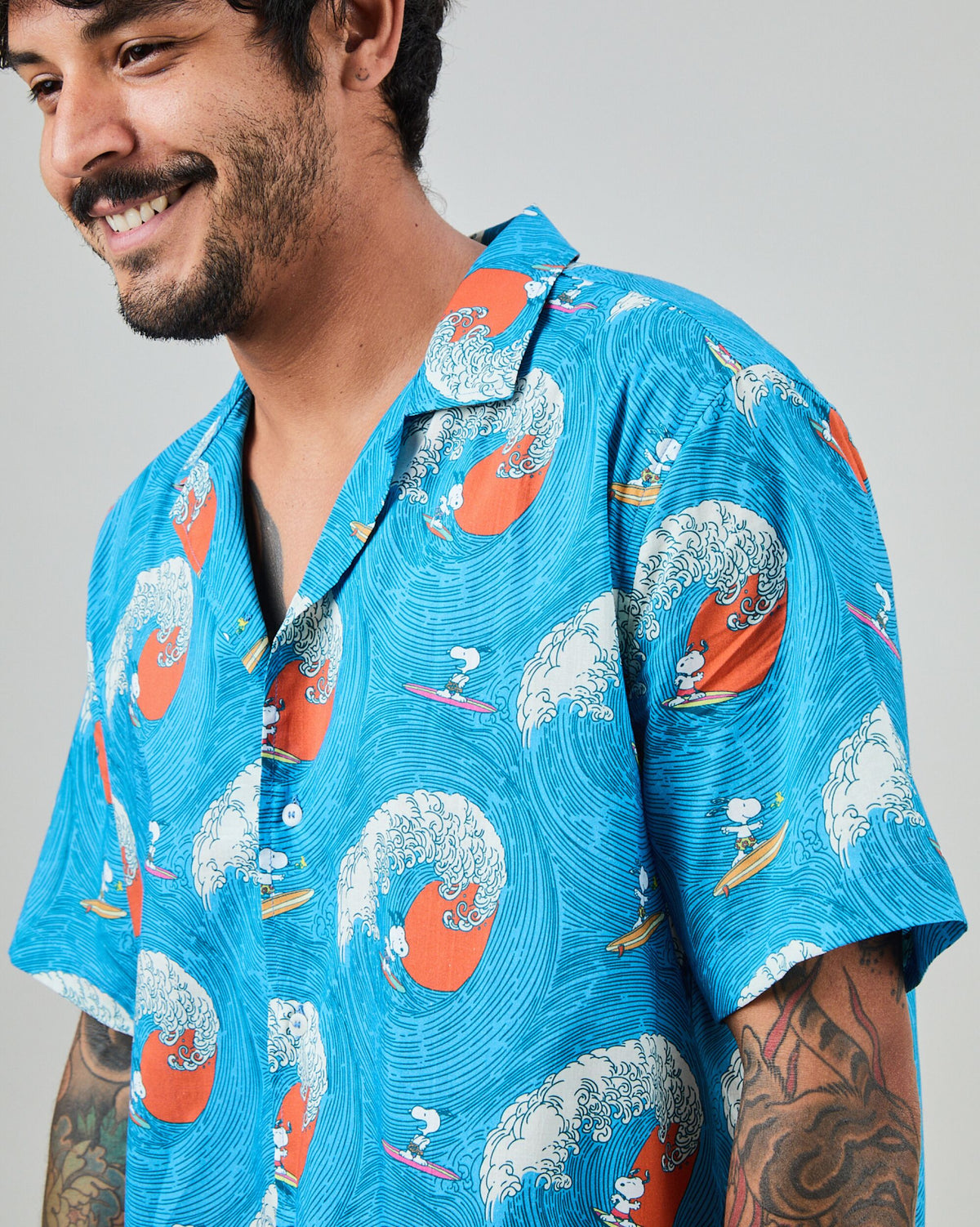 Peanuts Surf Aloha Shirt Blue