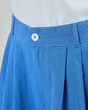 Checks Midi Skirt Blue