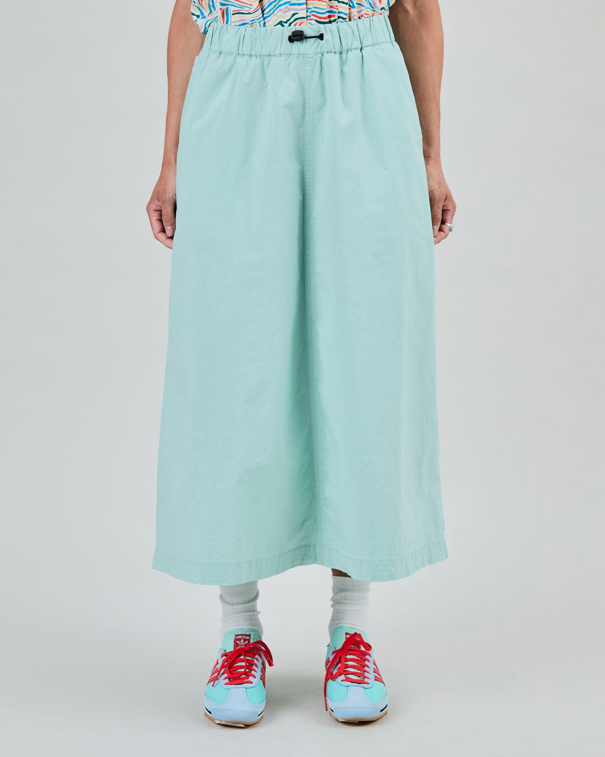 Elastic Comfy Midi Skirt Light Green