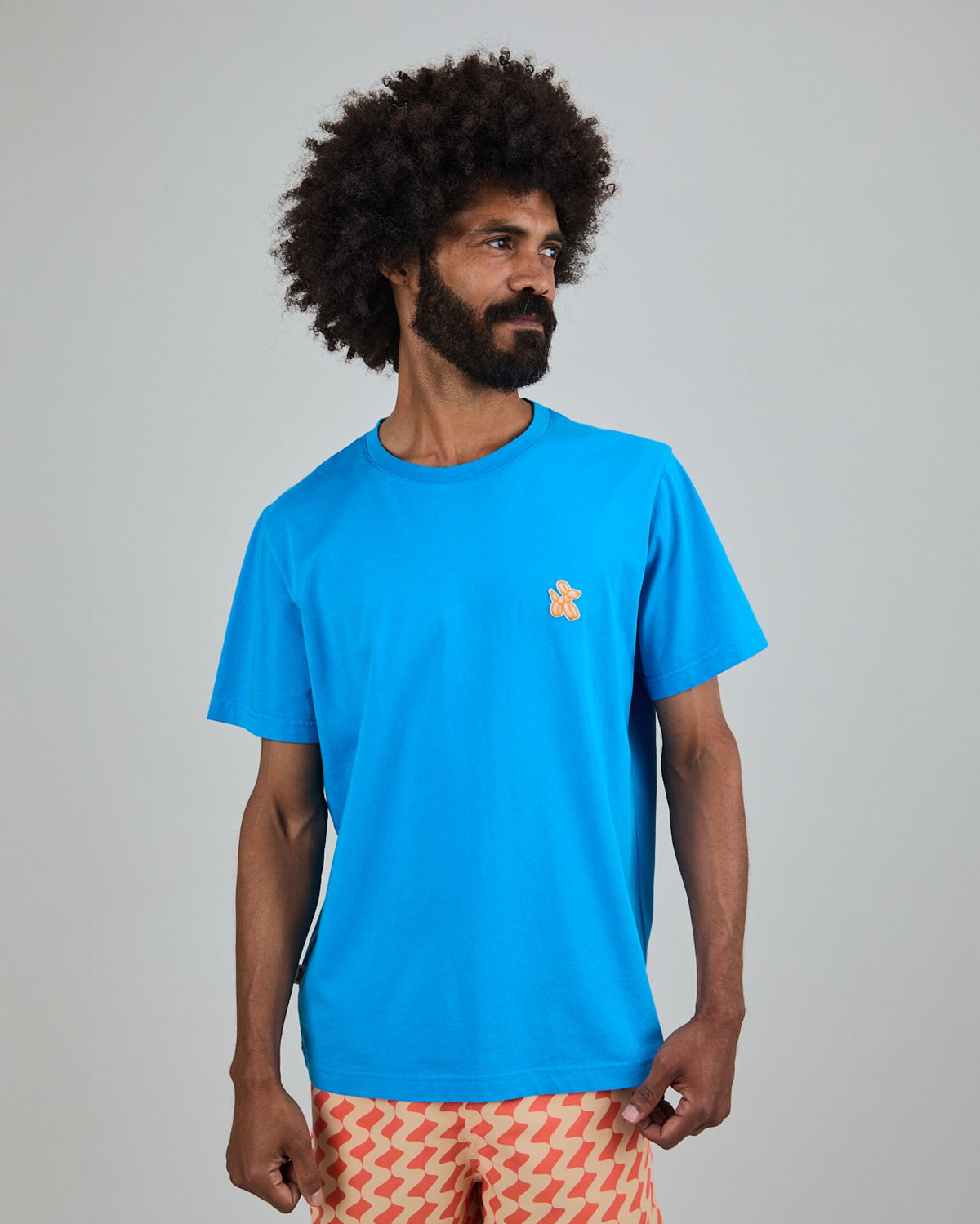 Doggy Balloon Patch T-Shirt Blue