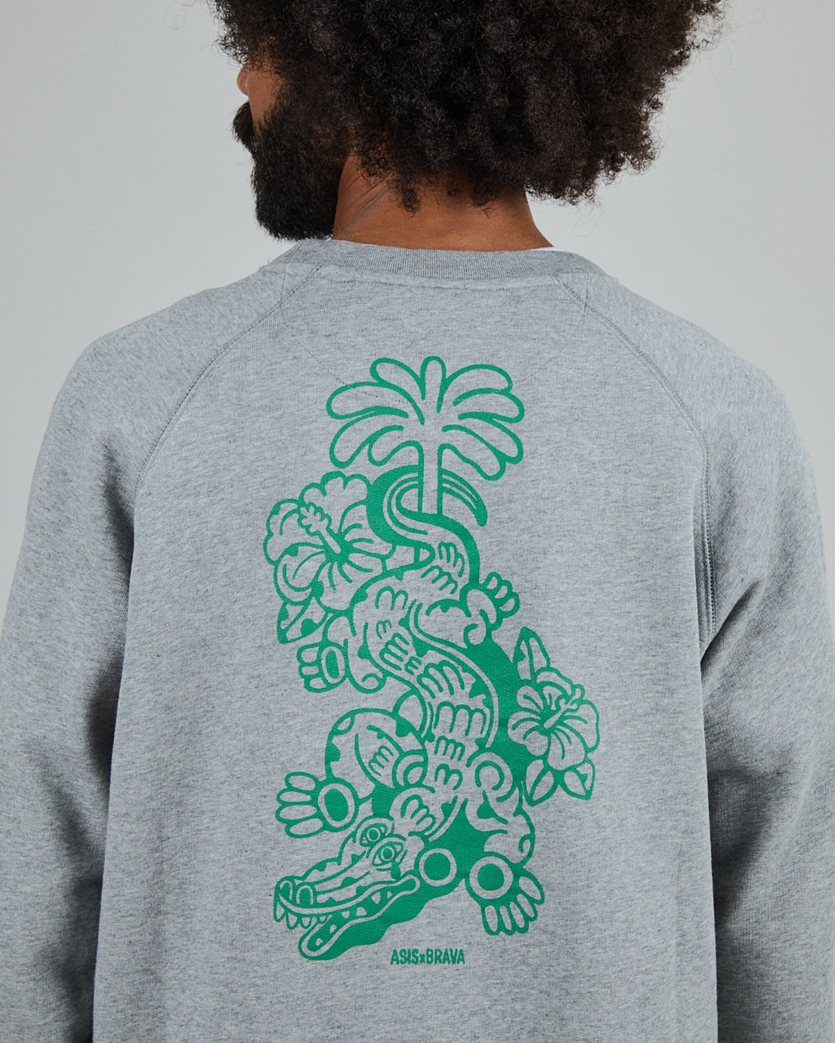 Asis Percales Crocodylus Sweatshirt Grey Melange