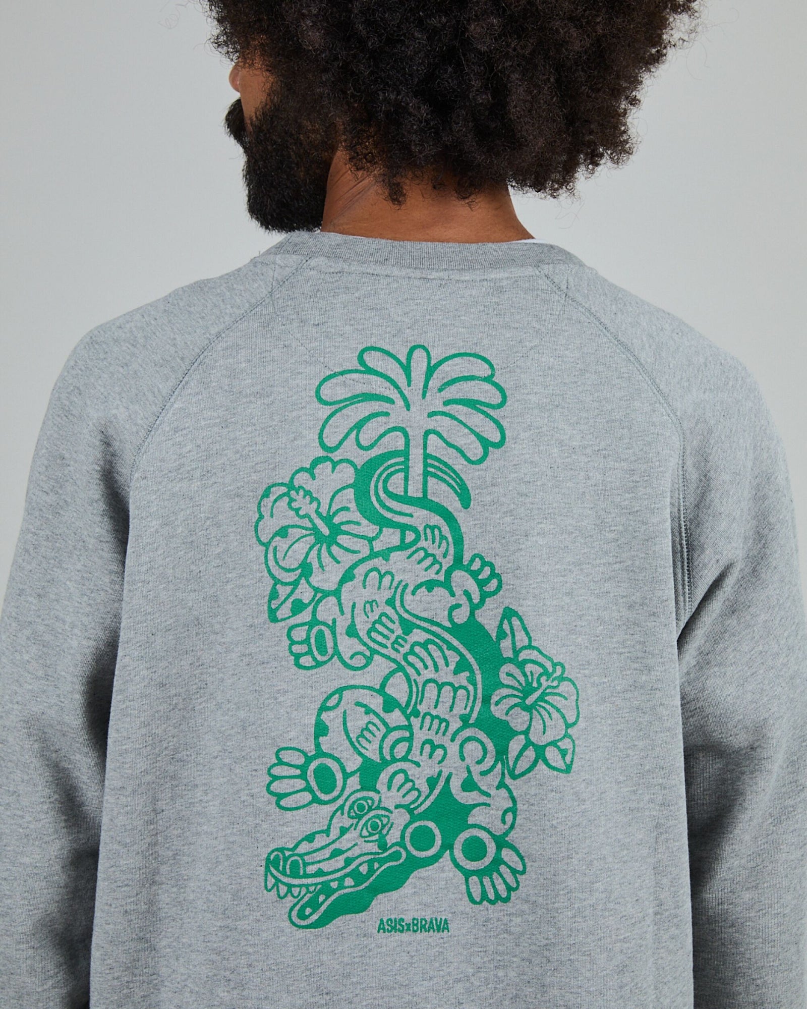 Asis Percales Crocodylus Sweatshirt Grey Melange